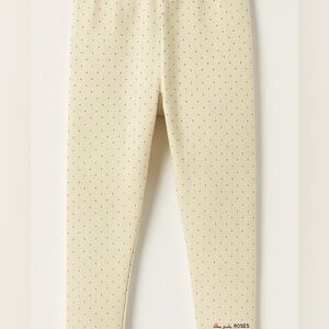 🌸 Petit Bateau Girls Wool-Cotton Thermal Sleep Pants PJs 10–12 Pink Dots Bow